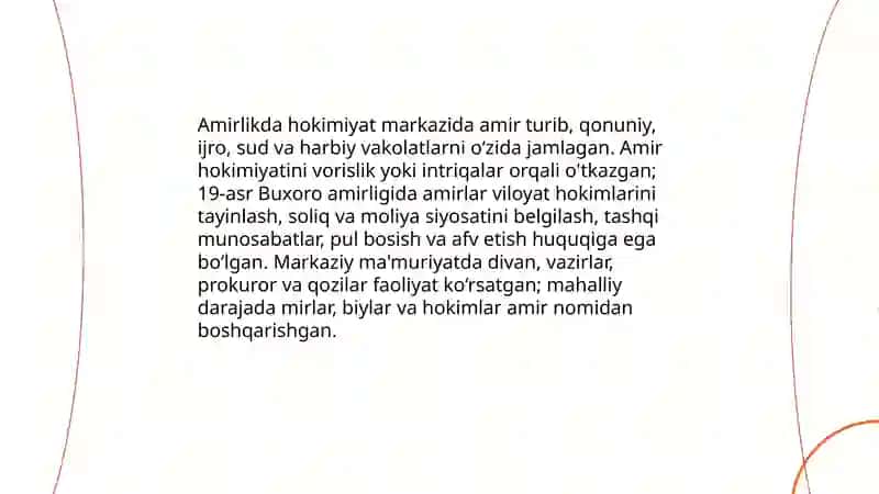 BUXORO AMIRLIGINING SIYOSIY, IJTIMOIY-IQTISODIY HAYOTI 3
