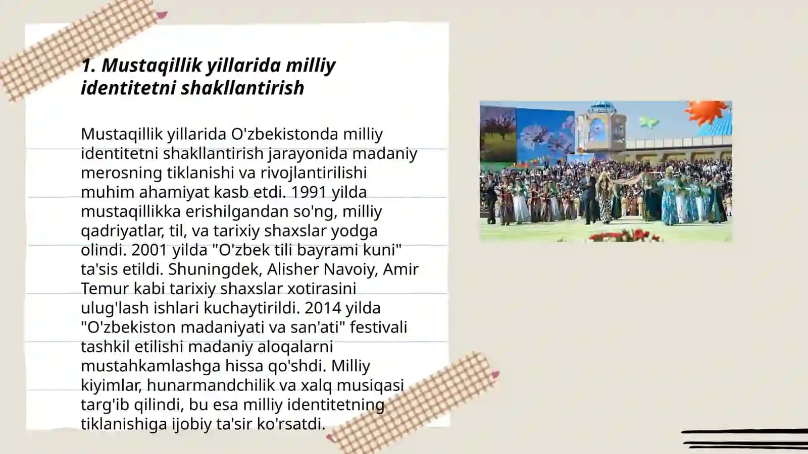 Mustaqillik yillarida milliy urf-odatlar anʼanalar qadriyatlarning qayta tiklanishi 3