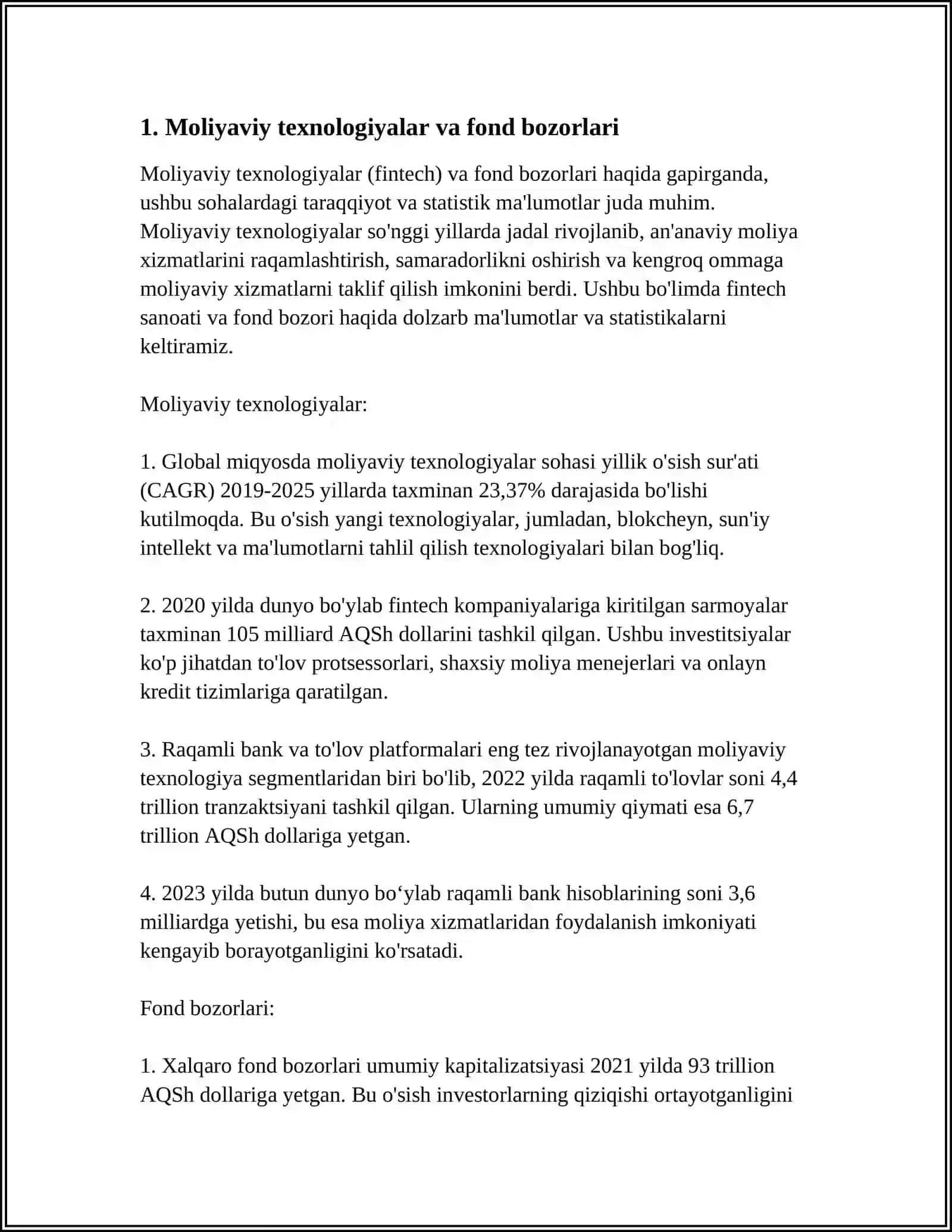 Moliyaviy texnologiyalar va fond bozorlari 3