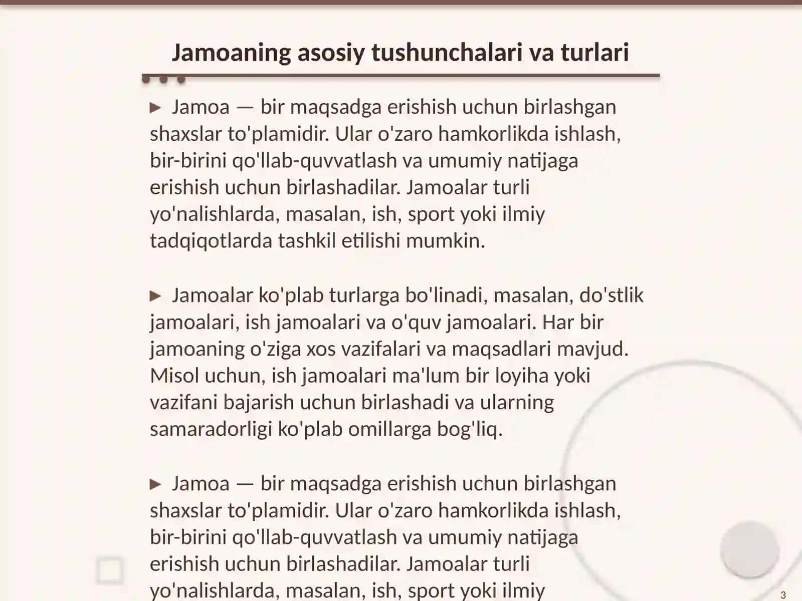 Jamoani tashkil etish metodikasi 3