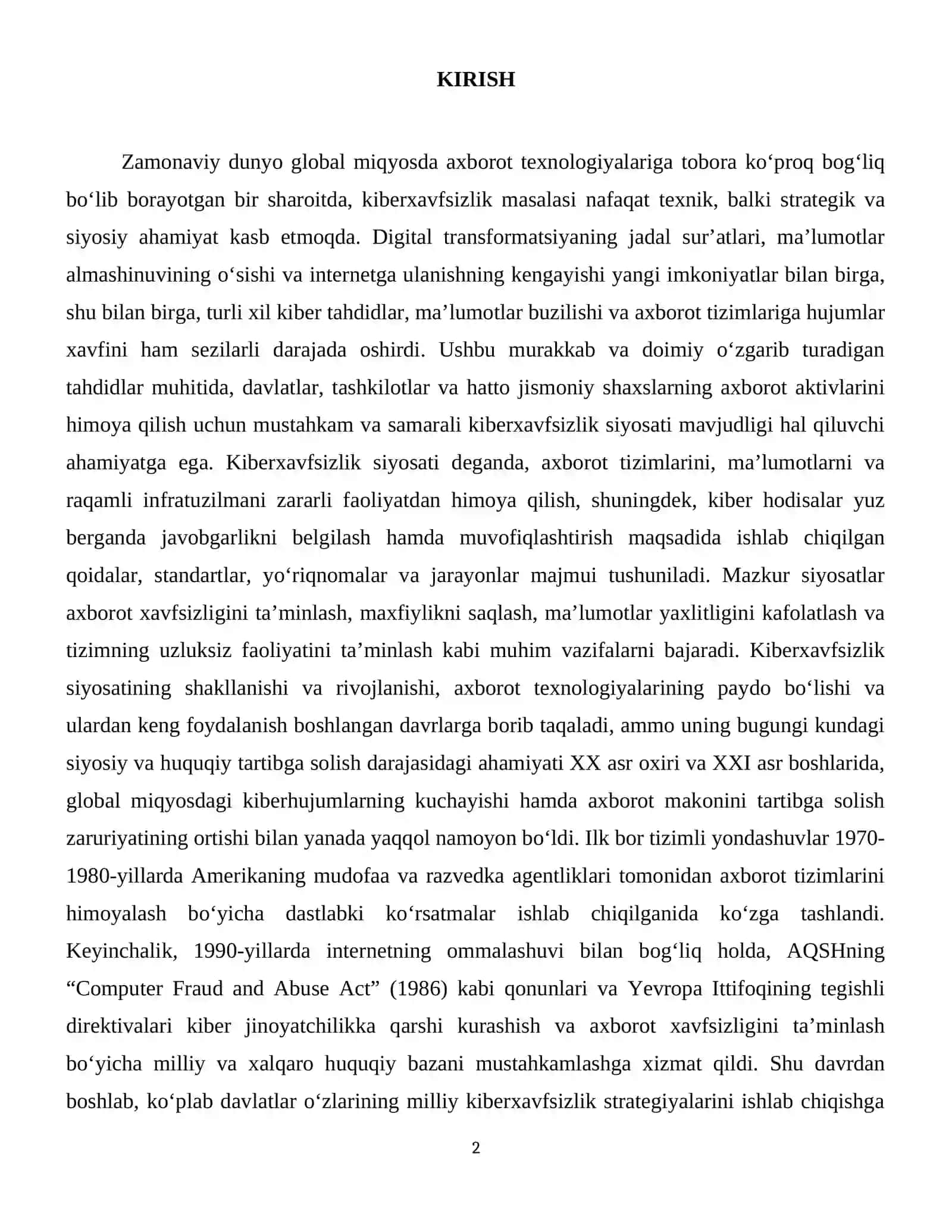 Kiberxavfsizlik siyosatini baholash va audit qilish usullari 3