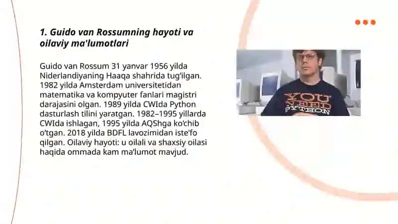 Guido van Rossumning hayoti va oilaviy ma'lumotlari 3