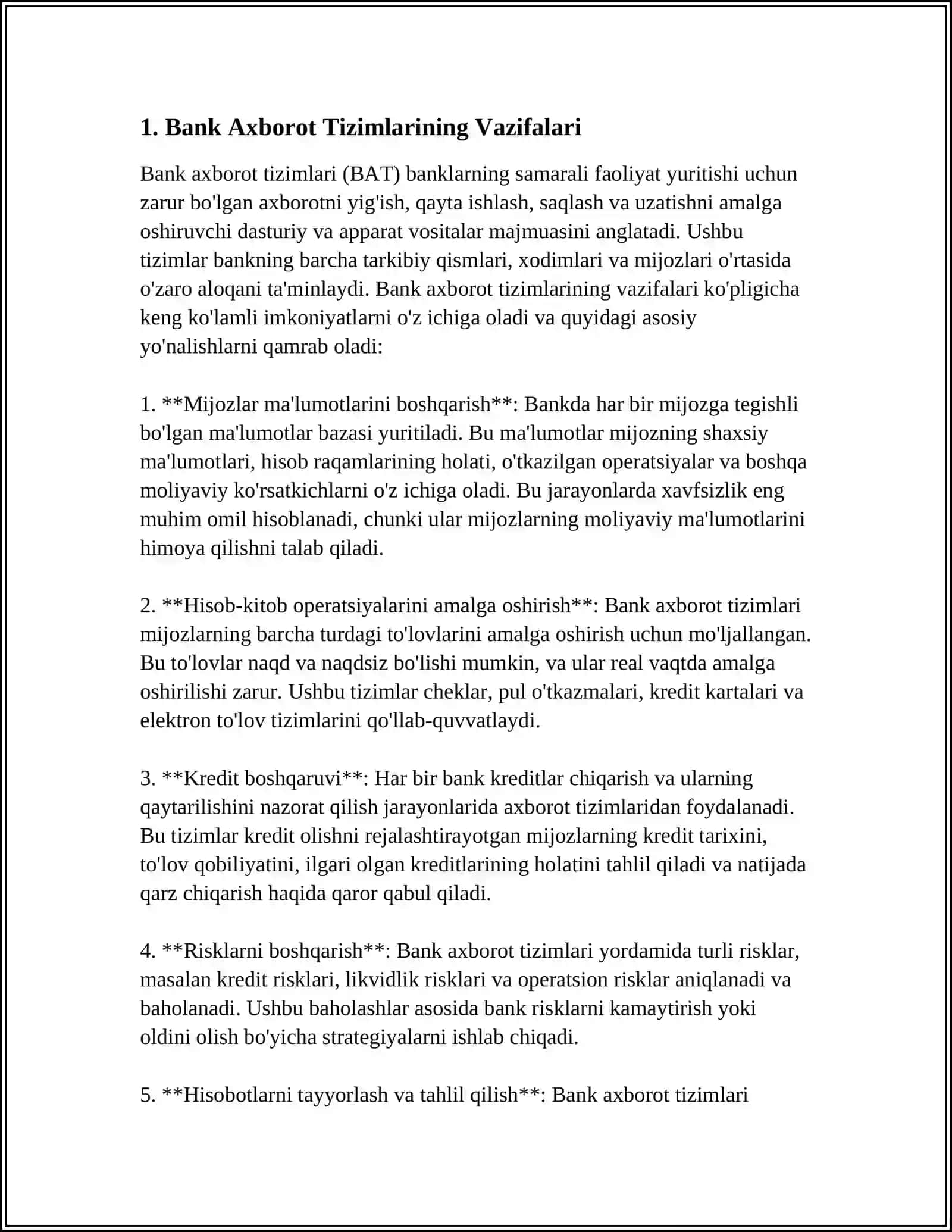 BANK AXBOROT TIZIMLARI 3
