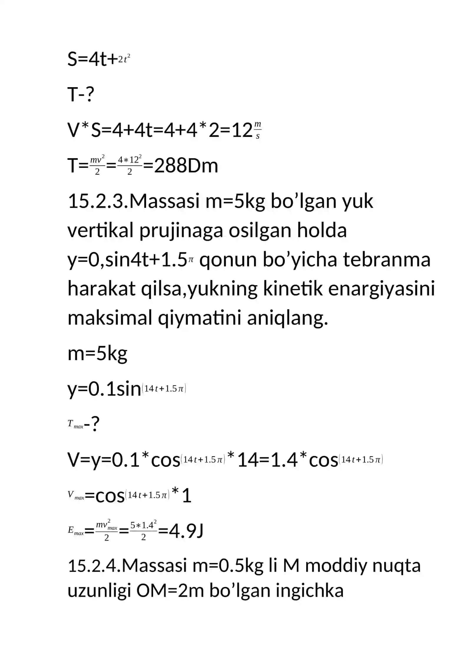 Nazariy mexanika fanidan tayyorlagan mustaqil ishi 3