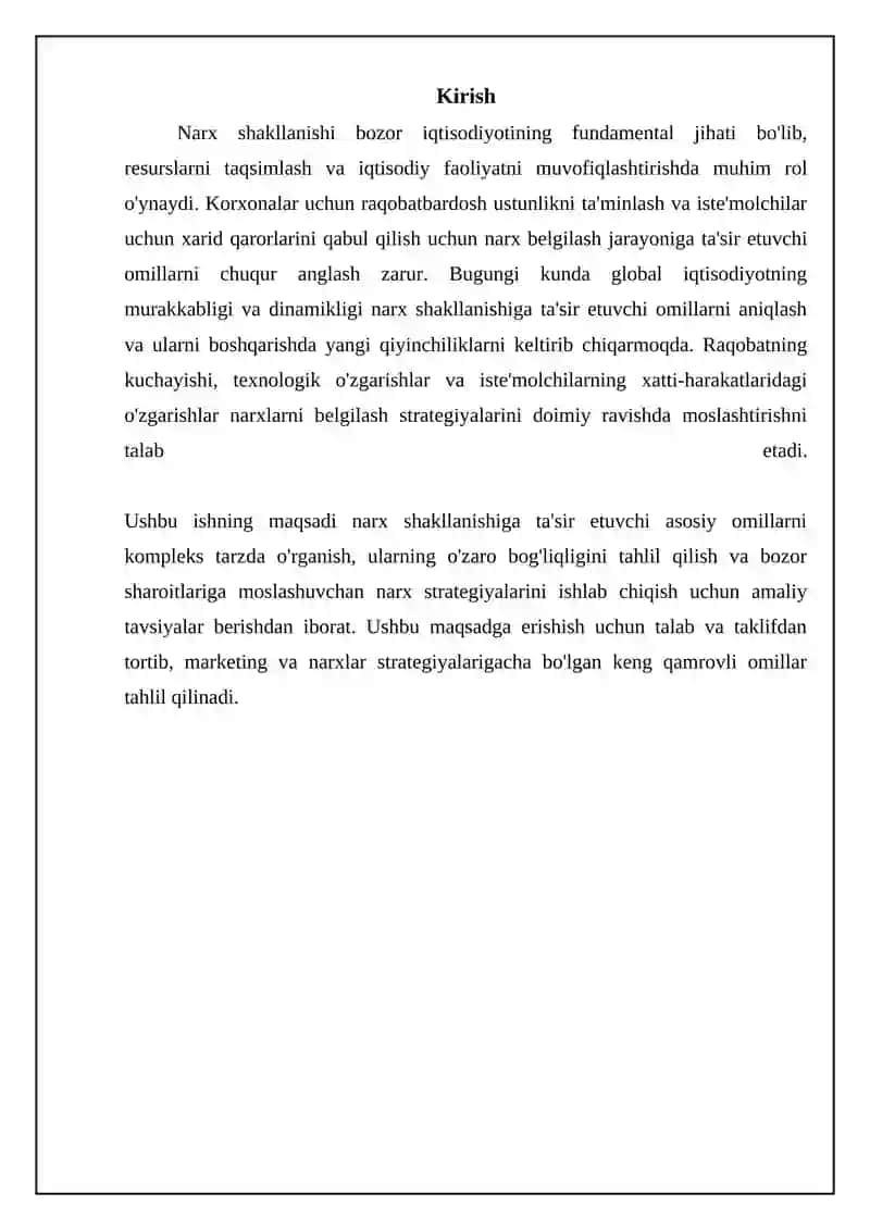 Narx shakllanishiga ta’sir etuvchi omillarni órganish 3