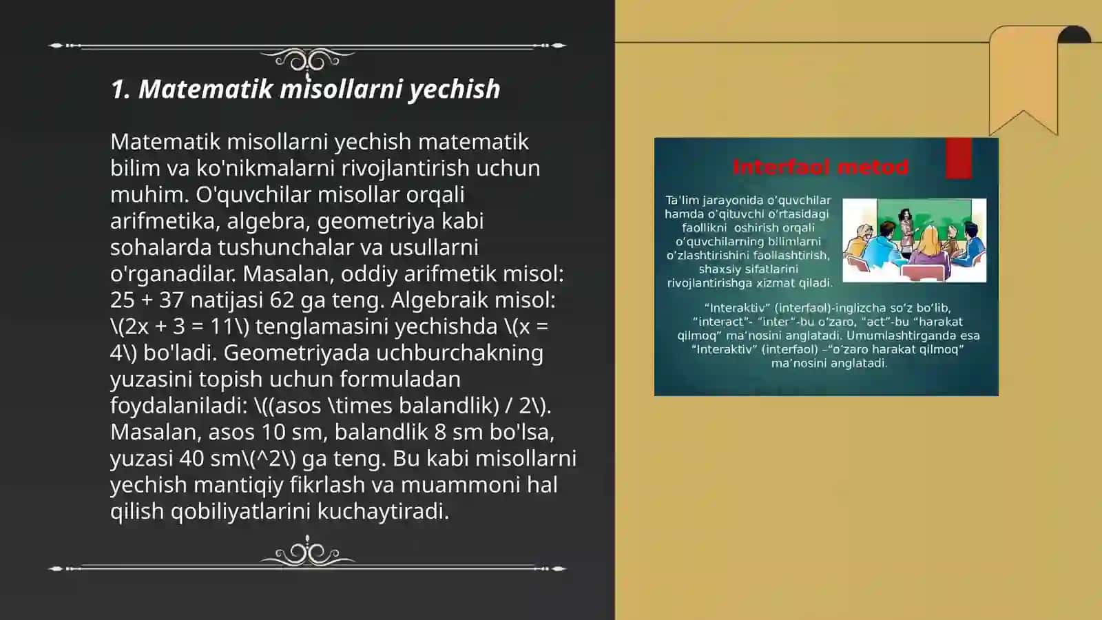 Matematik misollarni yechish 3