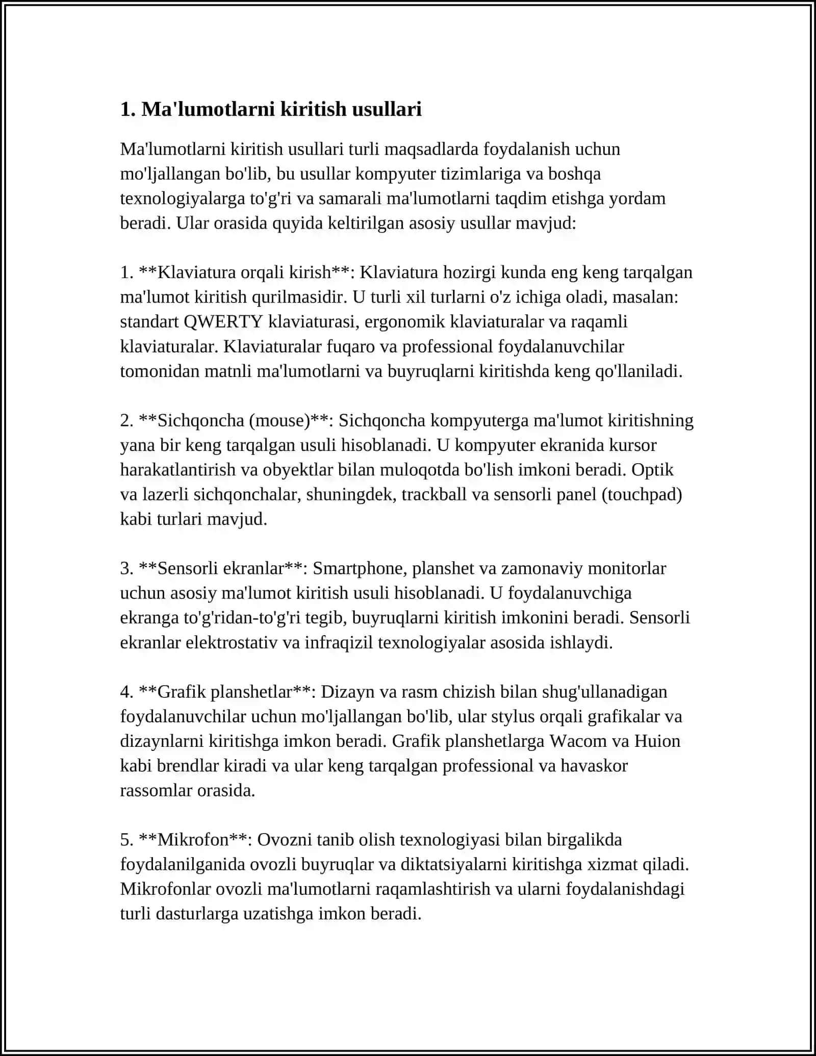 EXCEL DASTURIDA MA'LUMOTLARNI KIRITISH VA TAXRIRLASH 3