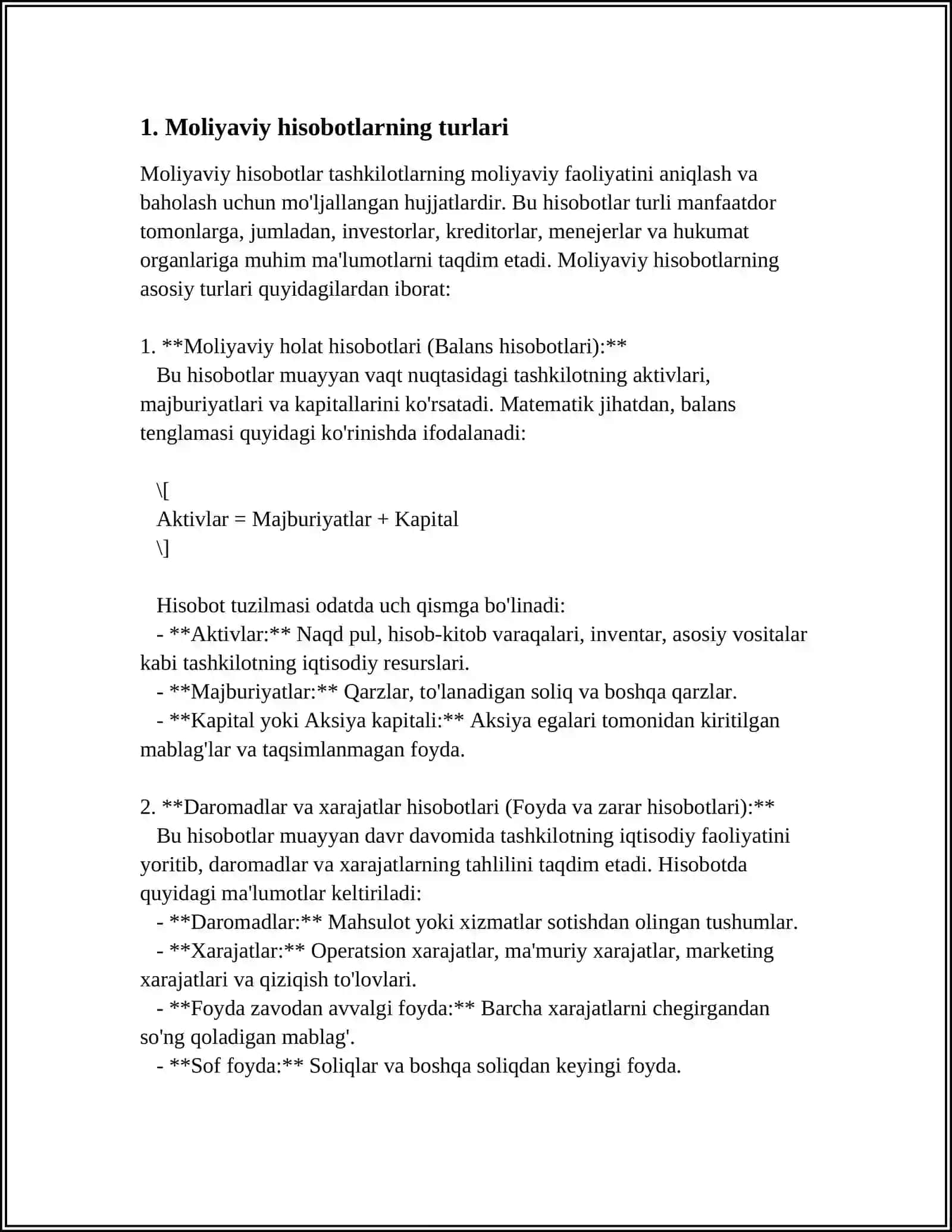 Moliyaviy hisobotlar yuzasidan Auditor xulosasi 3