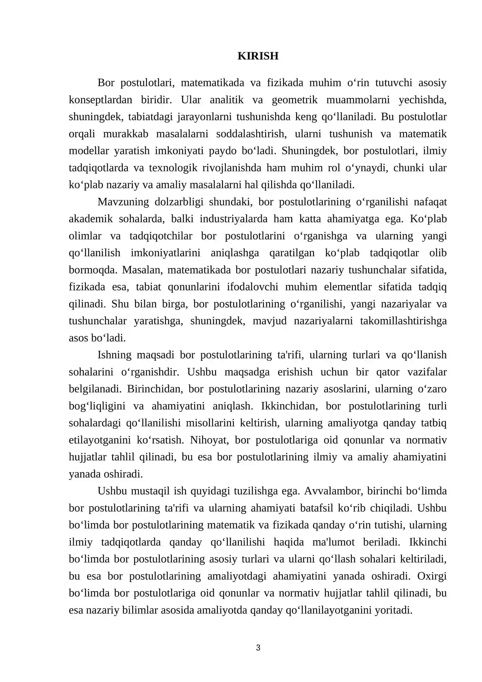 Bor postulotlari 3