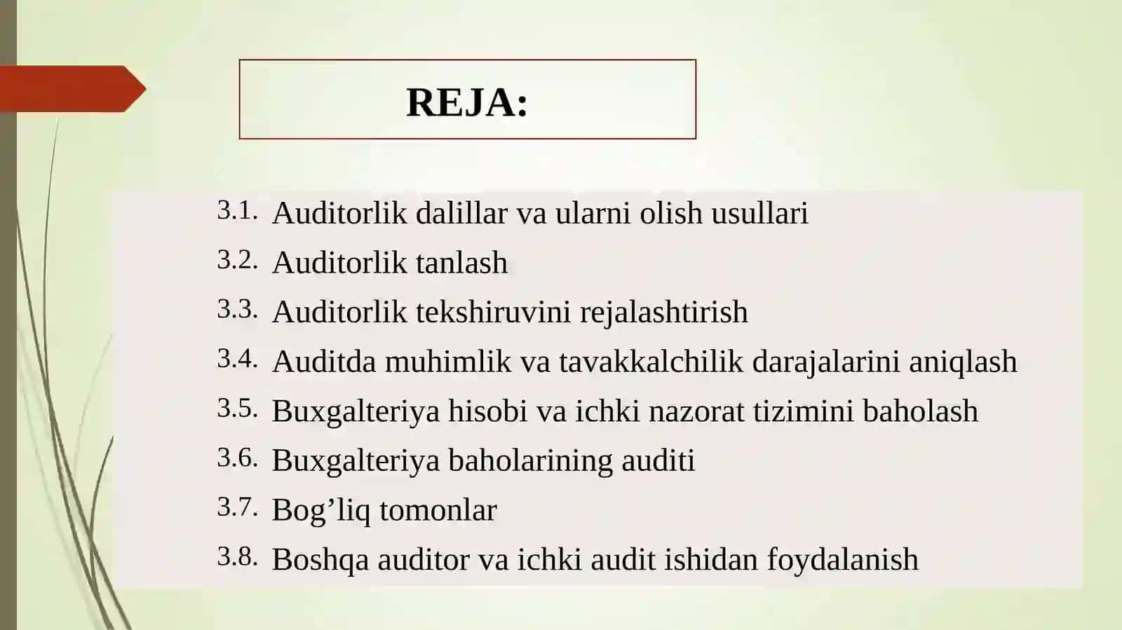 Auditorlik dalillar va ularni olish usullari 3