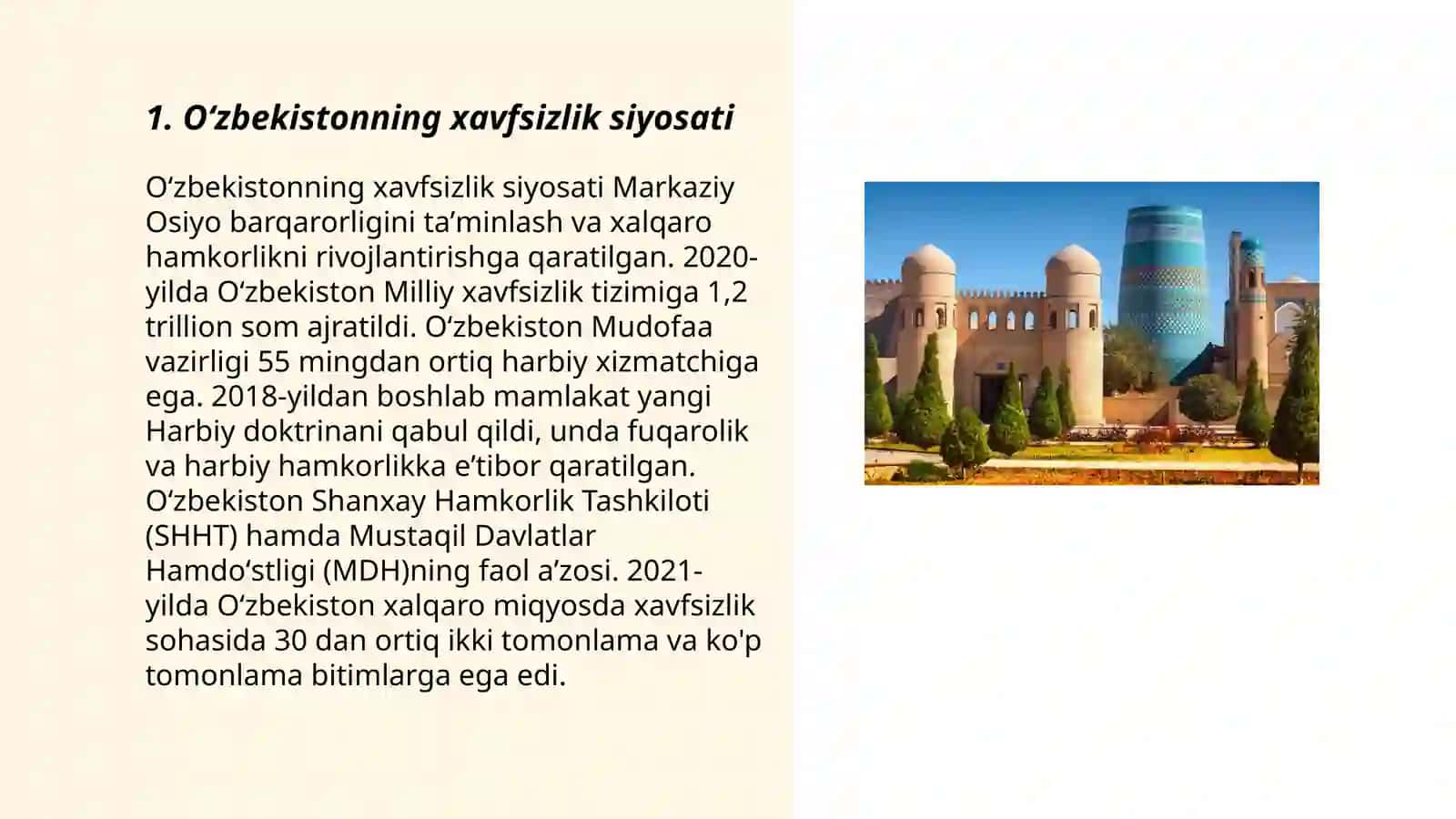 Oʻzbekistonning xavfsizlik siyosati 3