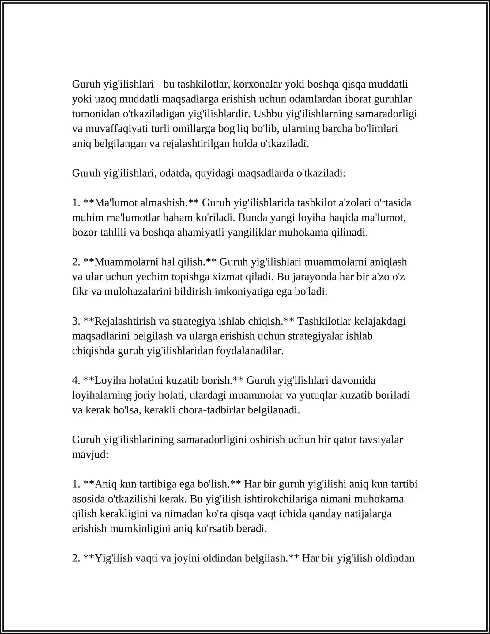QISQA MUDDATLI GURUHLARNING NAMUNAVIY KUN TARTIBI 3