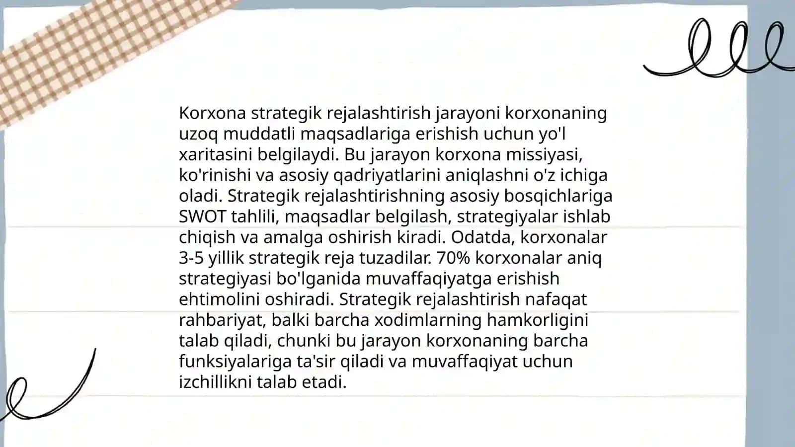 Korxona faoliyatini rejalashtirish va bashorat qilish 3