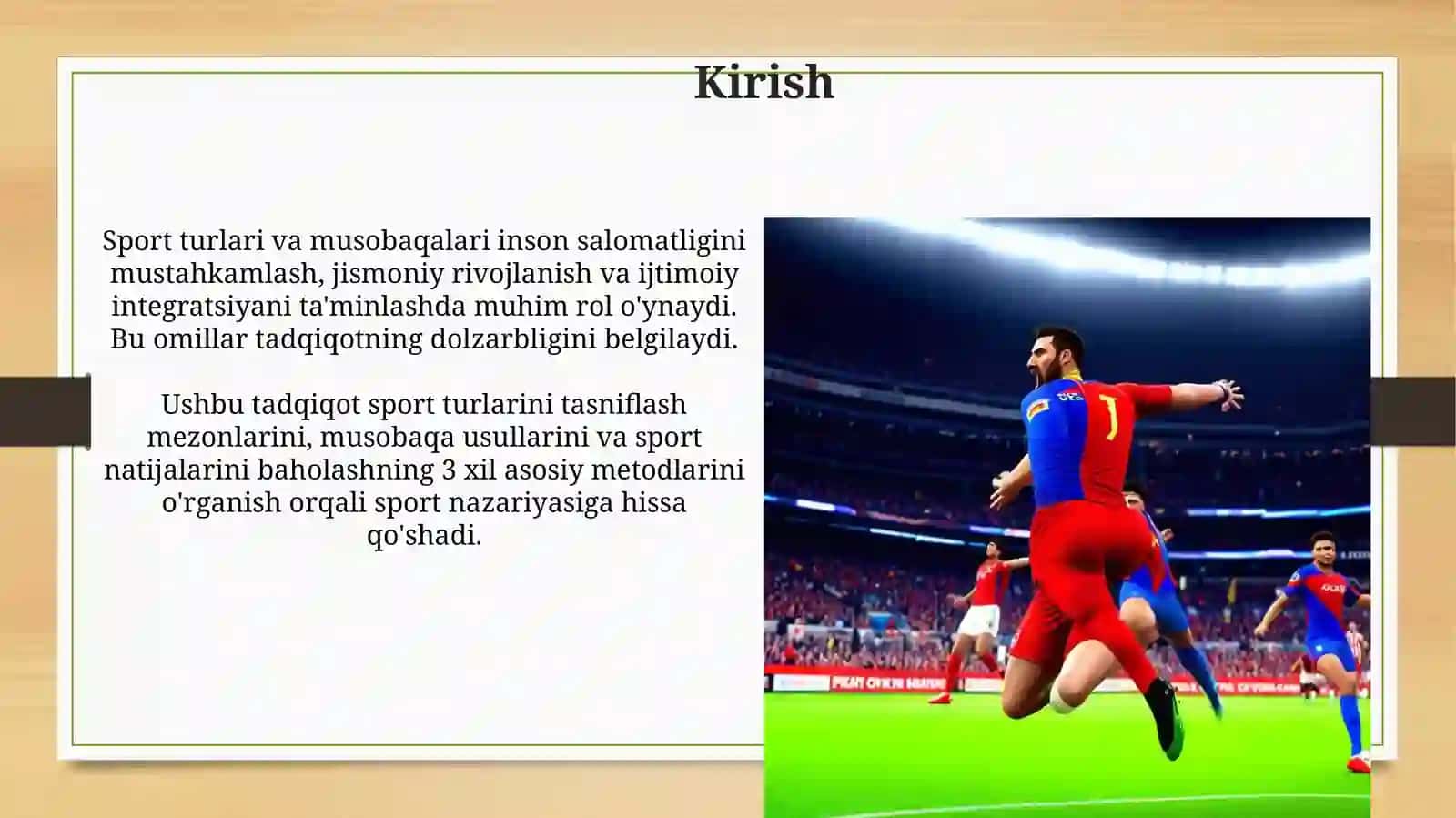 Sport turlari va ularni tasniflanishi. Sport musobaqalari turlari usullari va baholash 3