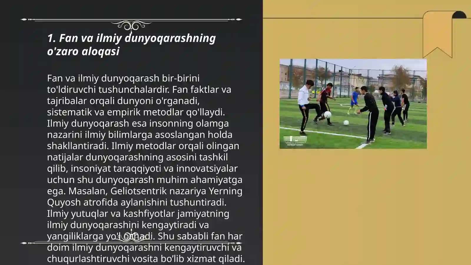 Fan ilmiy dunyoqarash shakli 3