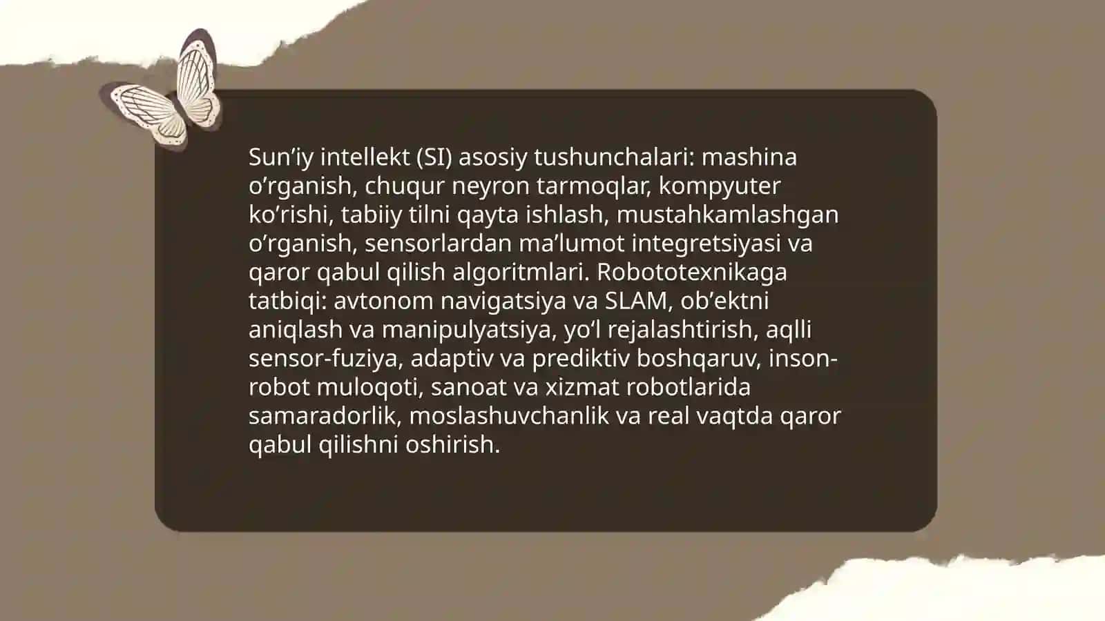 Sunʼiy intellekt va uning robototexnikadagi qoʼllanilishi 3