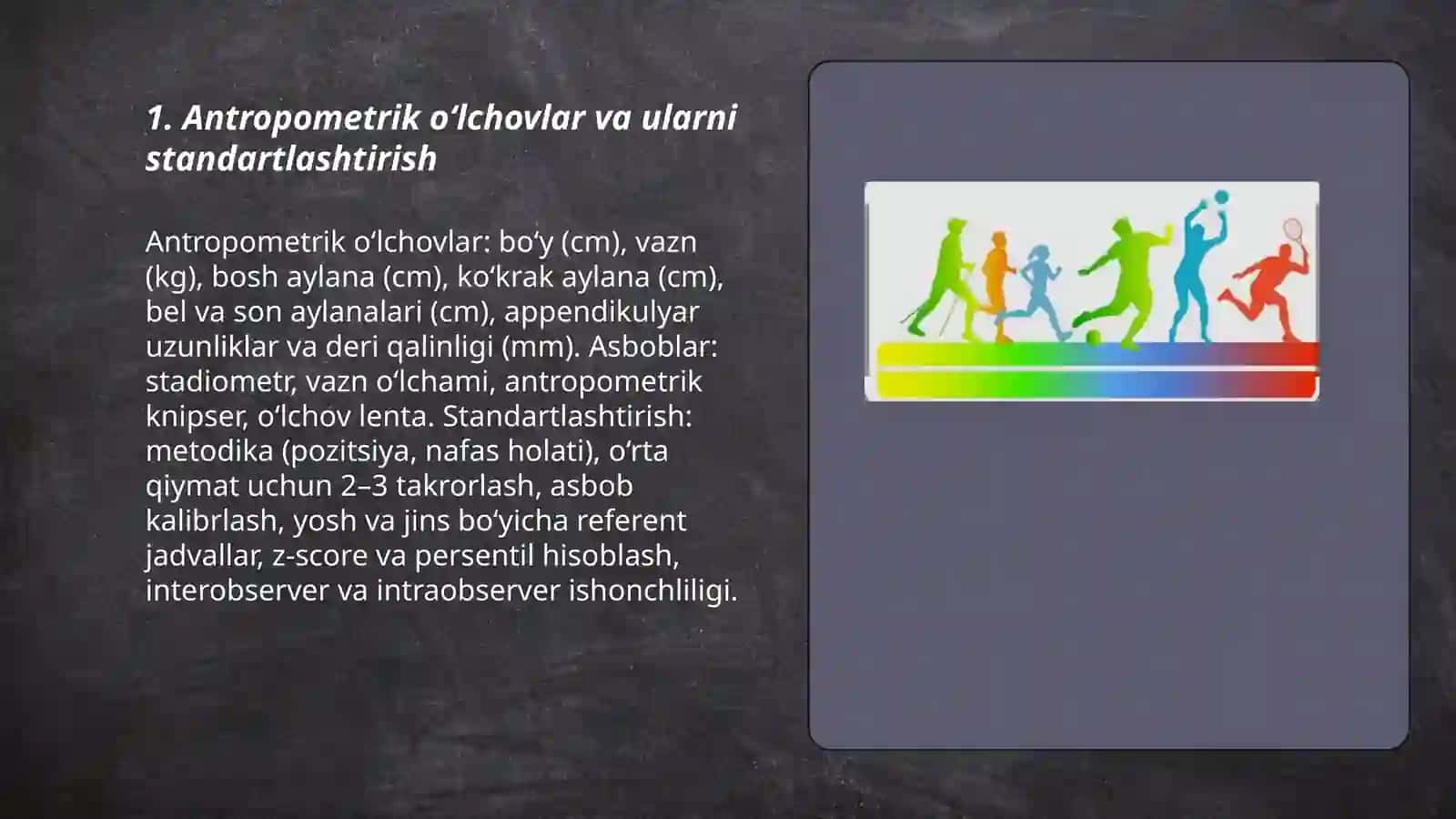 Jismoniy rivojlanishni oʻrganish usullari.Standartlar va indeks usullari 3