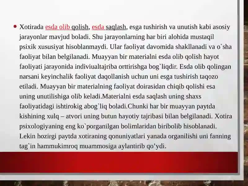 Xotiradiqqat va vaqtincha bog'lar hosil bo'lish mexanizmlari 3