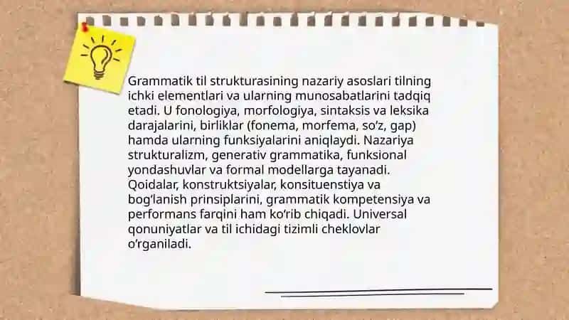 Grammatik til strukturasini o'rganuvchi soha sifatida 3