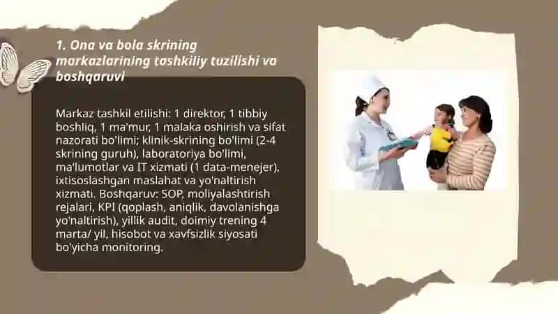 Ona va bola skrining markazlari faoliyati 3
