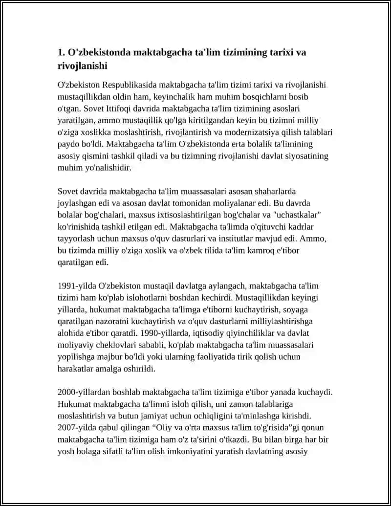 O‘zbekistonda maktabgacha ta‘lim tizimining tarixi va rivojlanishi 3