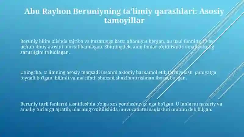 Abu Rayhon Beruniyning ta'lim tarbiyaviy qarashlari 3