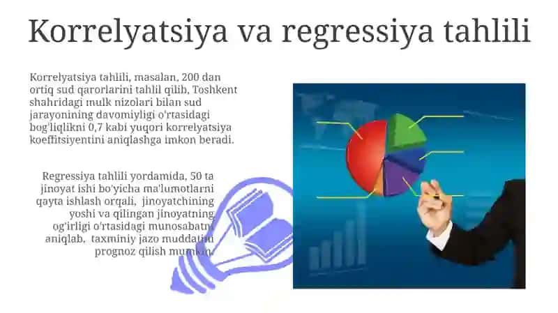 Statistik tahlil, vizuallashtirish, huquqiy muammolarni yechimini bashorat qilish 3