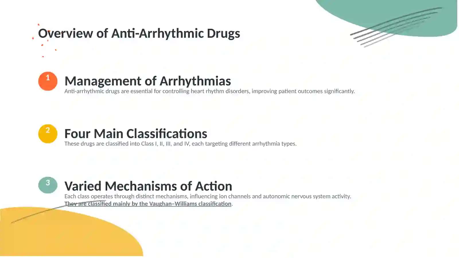 Classifications of Anti-Arrhythmic Drugs 3