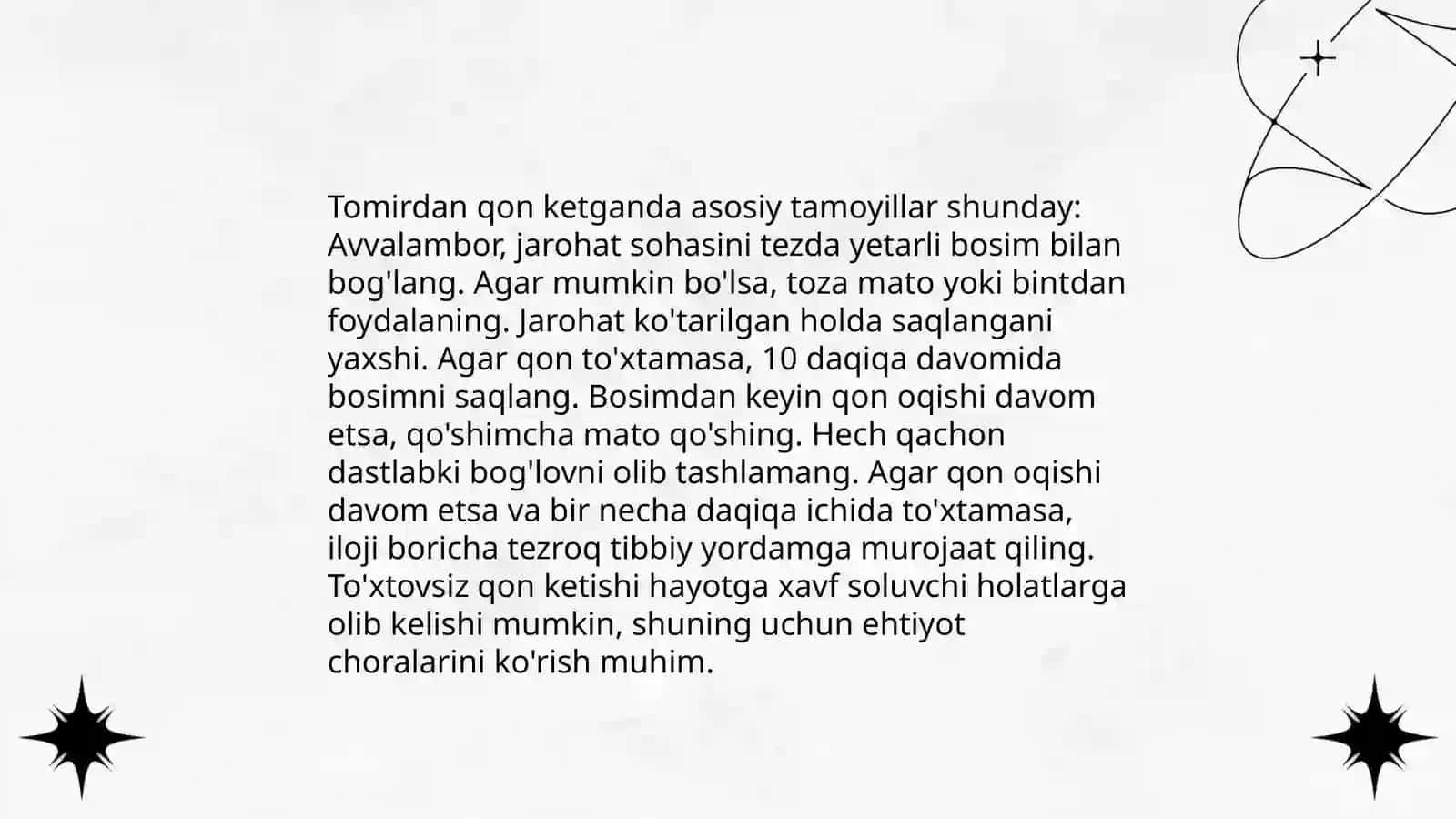 Tomirdan qon ketganda birinchi yordam koʻrsatish 3