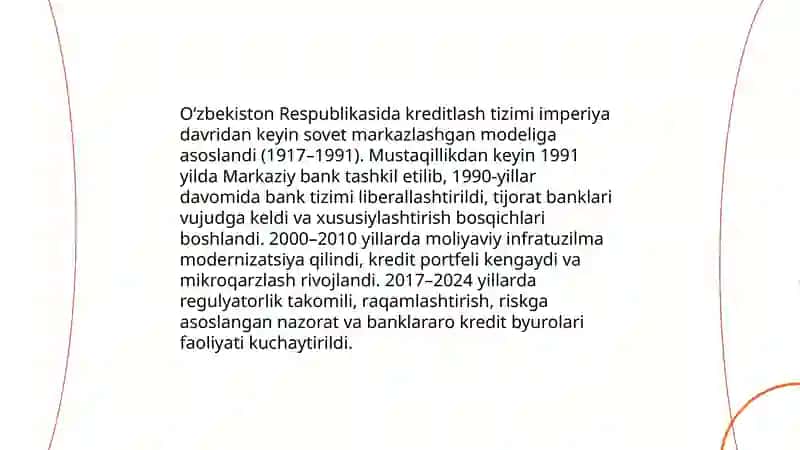 O‘zbekiton respublikasida kreditlash tizimi va rivojlantirish istiqbollari 3
