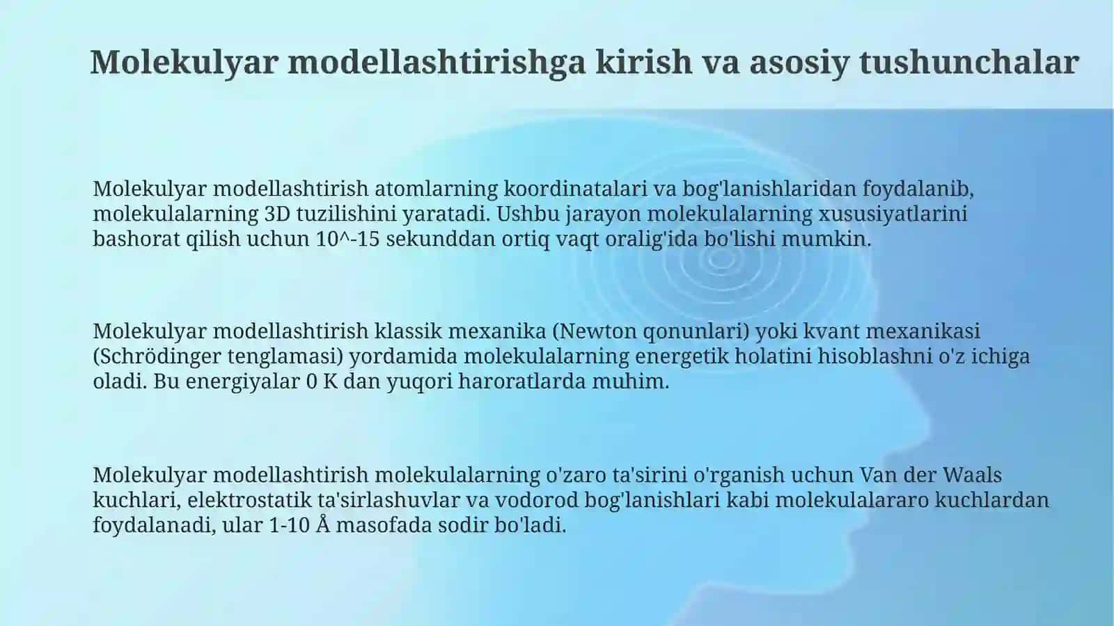 Molekulyar modellashtirish va 3D molekula yaratish dasturlari 3