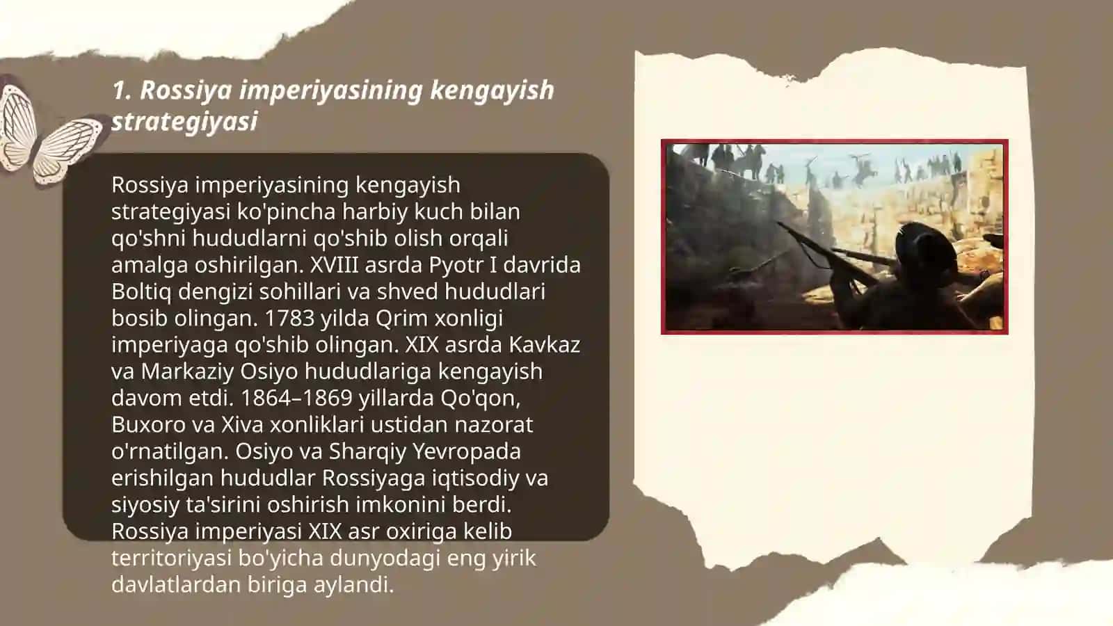 Rossiya imperiyasining oʻrta Osiyoga harbiy yurishlari 3