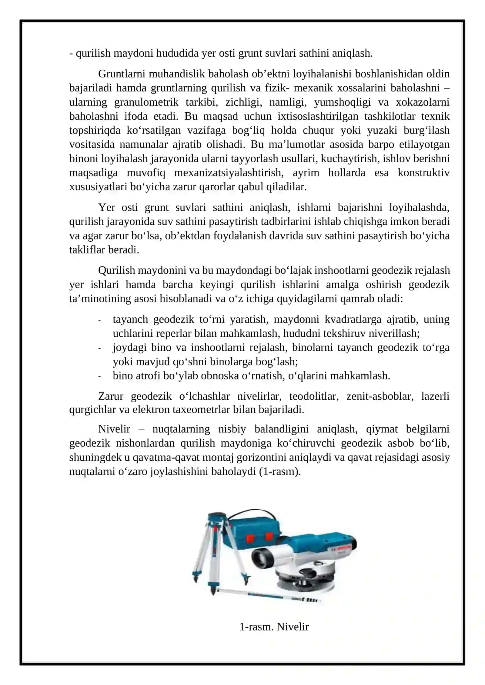 Muxandislik- geologik izlanishlarda tasvirga olish (s’yomka) ishlari tarkibi, uslubi 3