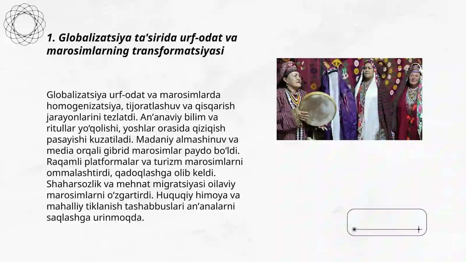 Madaniy madaniyatdagi Transformatsiya xalqlarning urf-odatlari va marosimlari 3