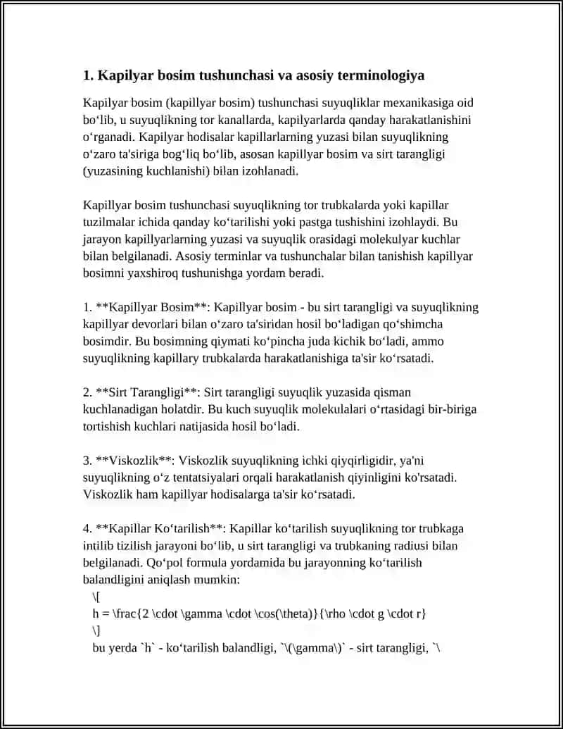 KAPILYAR BOSIMNI ANIQLASH 3