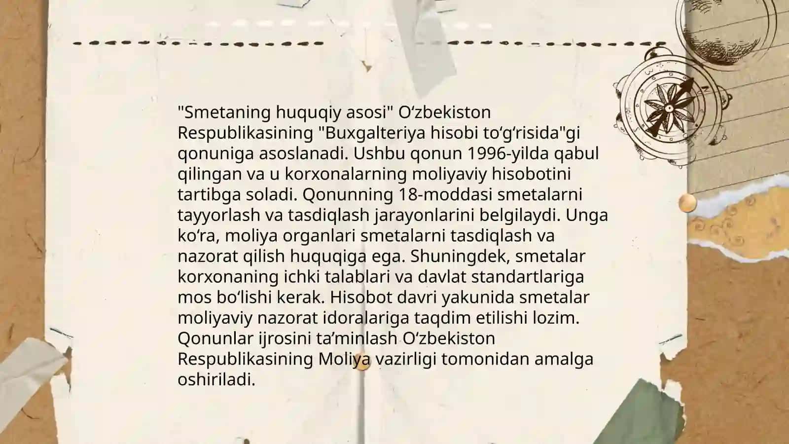 Smetaning huquqiy asosi 3
