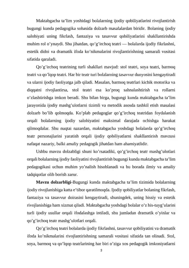 Maktabgacha ta’lim jarayonida qo’g’irchoq teatri (stol, soya, barmoq va qo’lqop teatrlari)personajlarini yasash orqali bolalarning ijodiy qobilyatlarini shakillantirish.docx 3