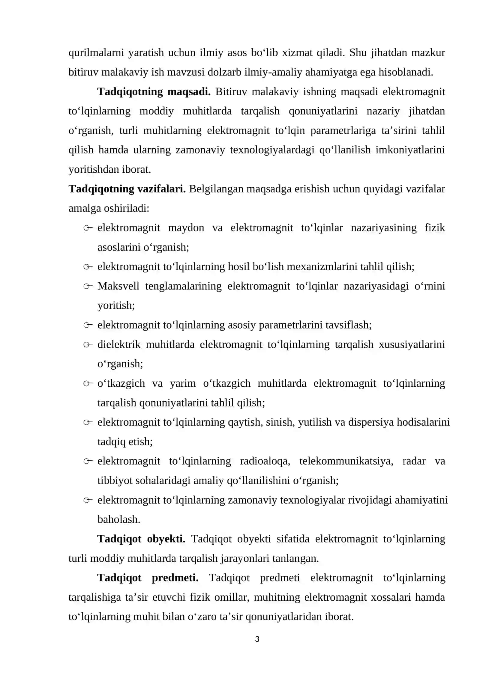 ELEKTROMAGNIT TO‘LQINLARNING AMALIY QO‘LLANILISHI VA ZAMONAVIY TEXNOLOGIYALAR 3
