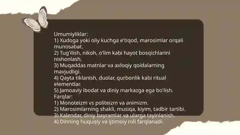 Dunyo xalqlari madaniyatidagi umumiylik va farqlar 3