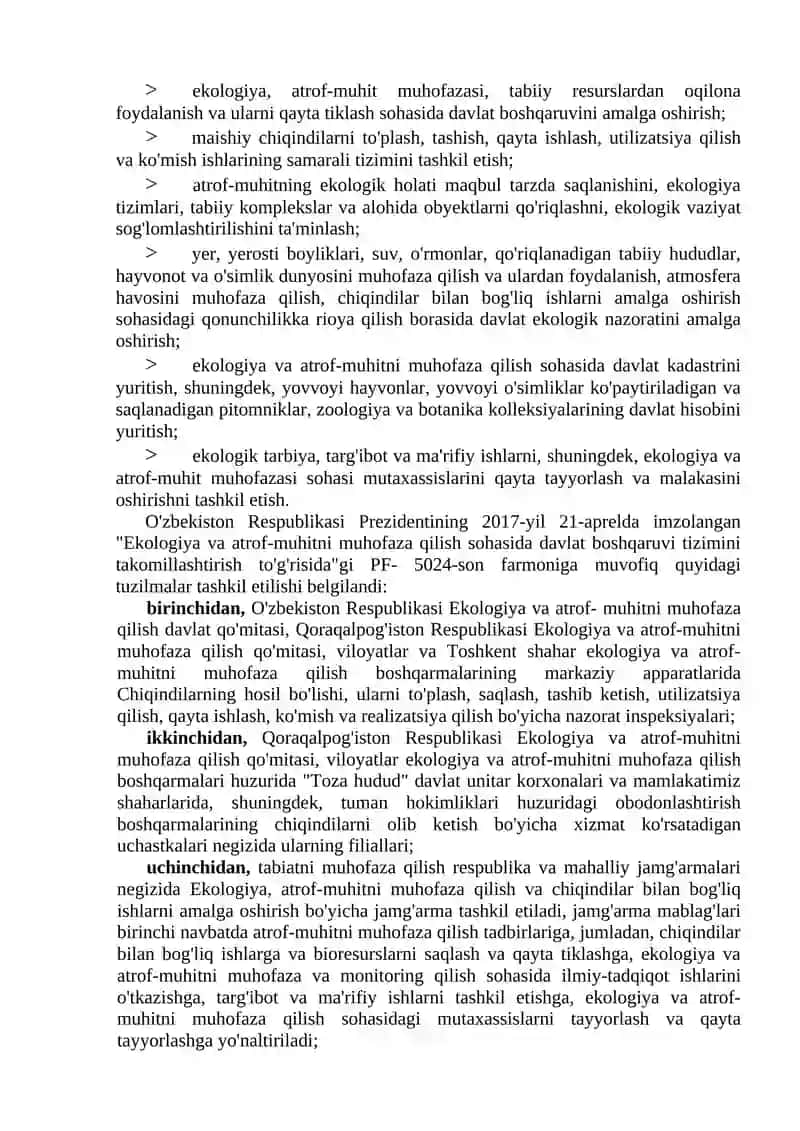 ATROF-MUHITNI MUHOFAZA QILISH, TABIIY RESURSLARDAN OQILONA FOYDALANISH 3
