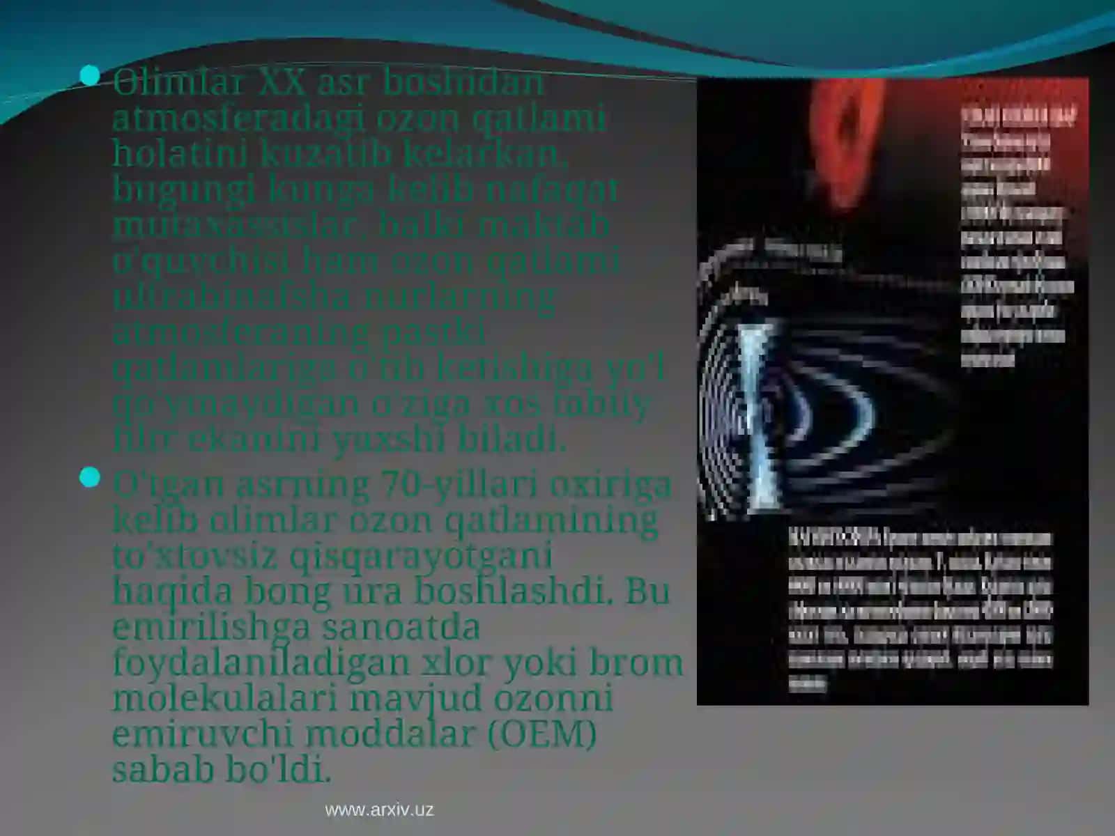 Ozon qatlami va uning insoniyat uchun ahamiyati 3