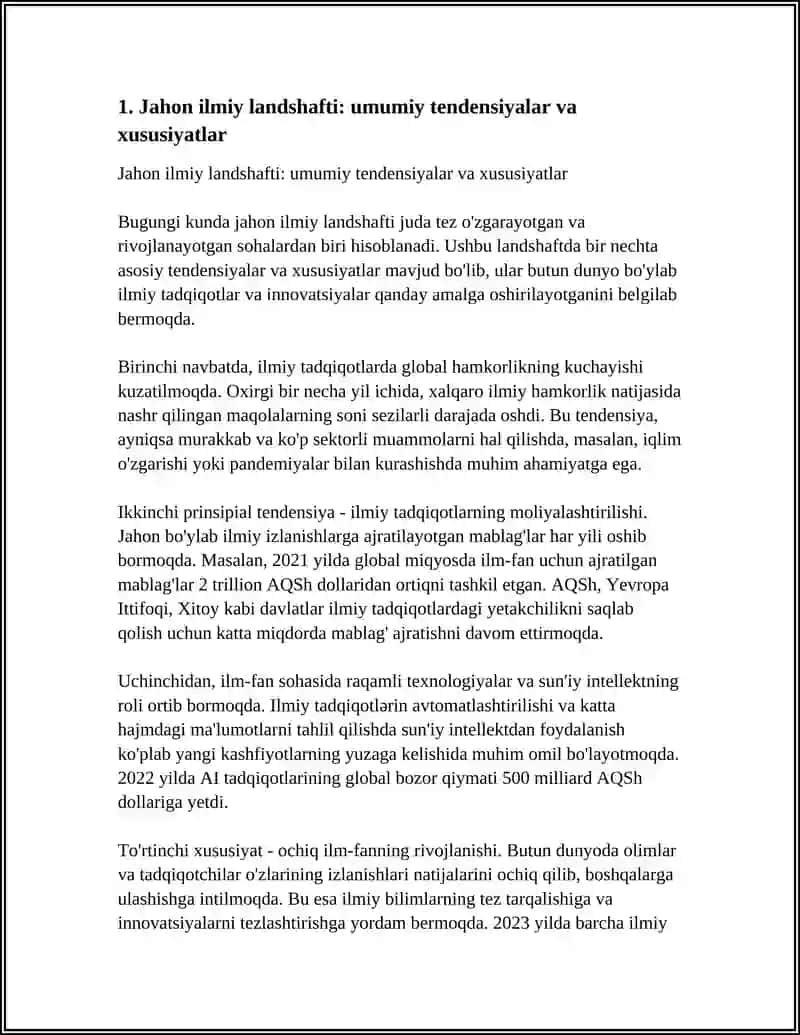 “DUNYONING ILMIY LANDSHAFTI VA EVALUTSIYASI„ MAVZUSIDA REFERAT TAYORLASH 3