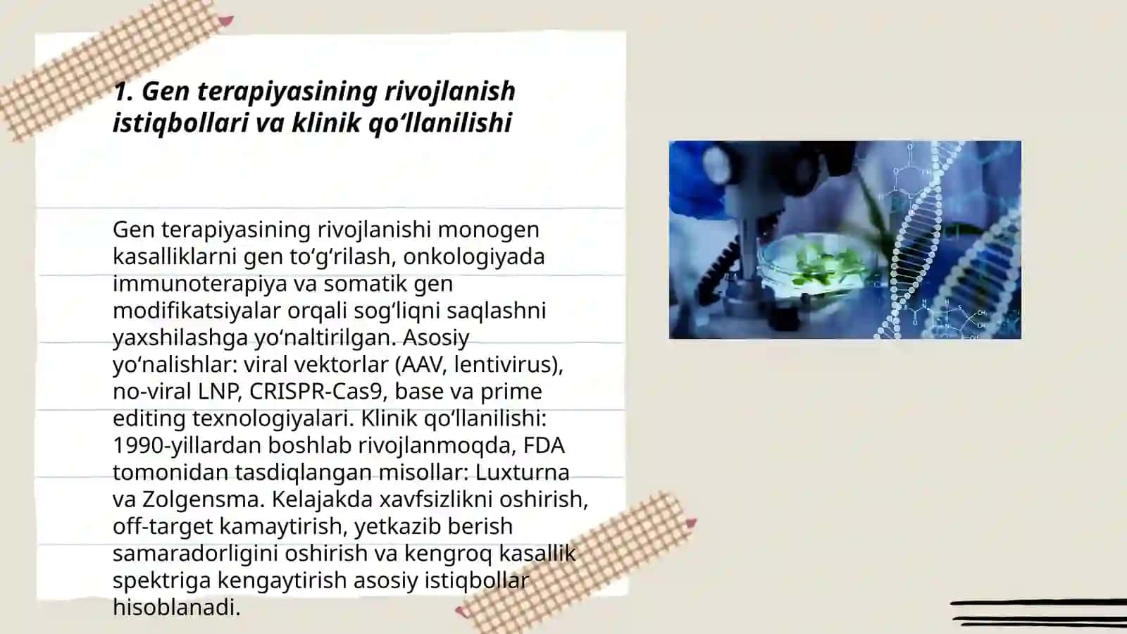 Biotexnologiyaning rivojlanish istiqbollari va inson salomatligini saqlashdagi oʻrni haqida 3