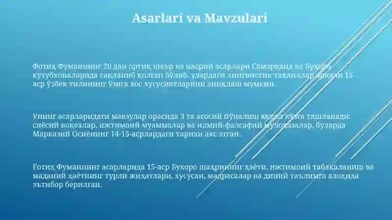 Фотиҳ Фуманнинг 20 дан ортиқ шеър ва насрий асарлари 3