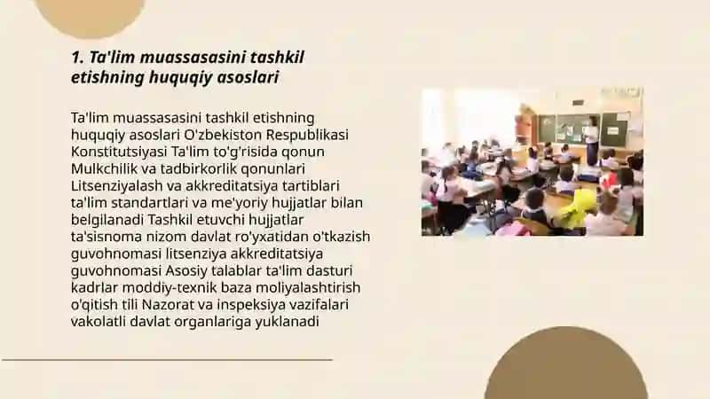 O'zbekistonda ta'lim muassasalarini tashkil etish, qayta tashkil etish va tugatish tartibi 3