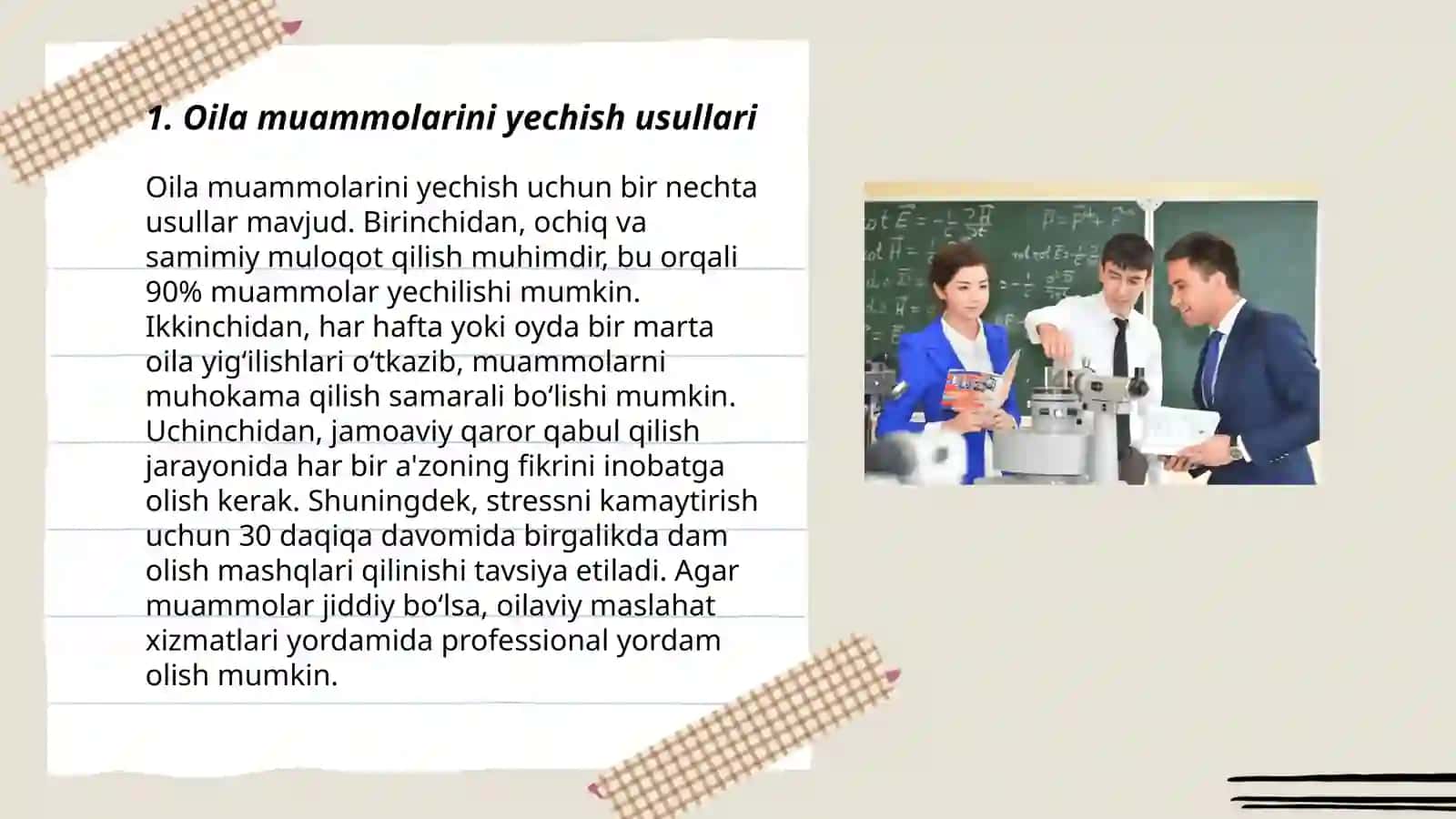 Oila bilan ishlash asosiy shakillari 3