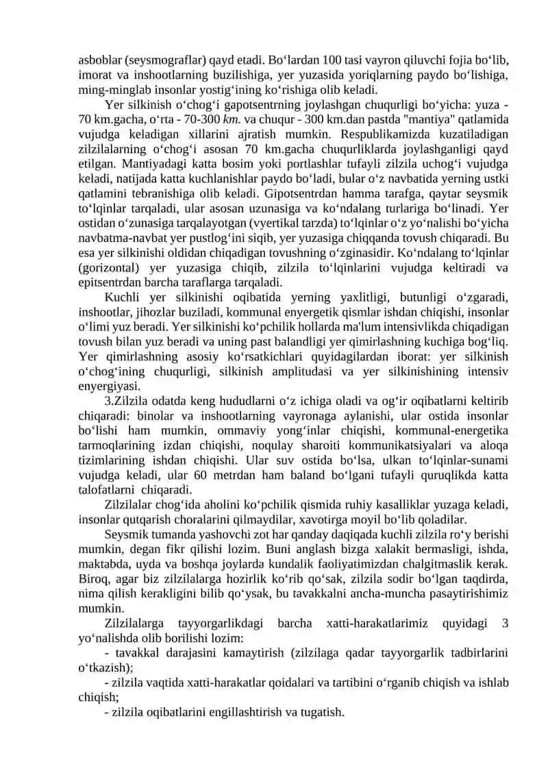 Markaziy Osiyoda kuzatiladigan tabiiy ofatlar va ularning oqibatlari 3