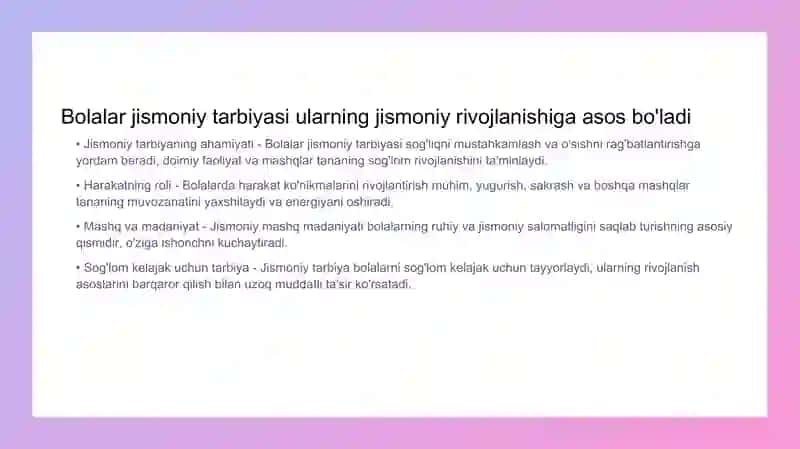 Bolalar jismoniy tarbiyasi 3