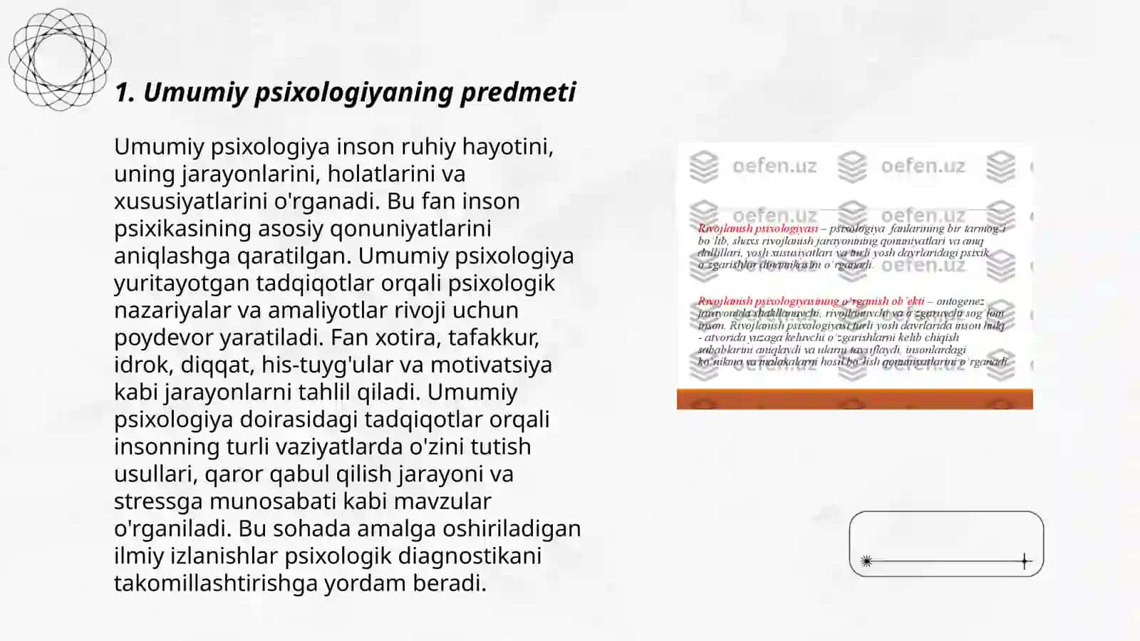 Umumiy psixologiya fanining predmeti, tarixi 3
