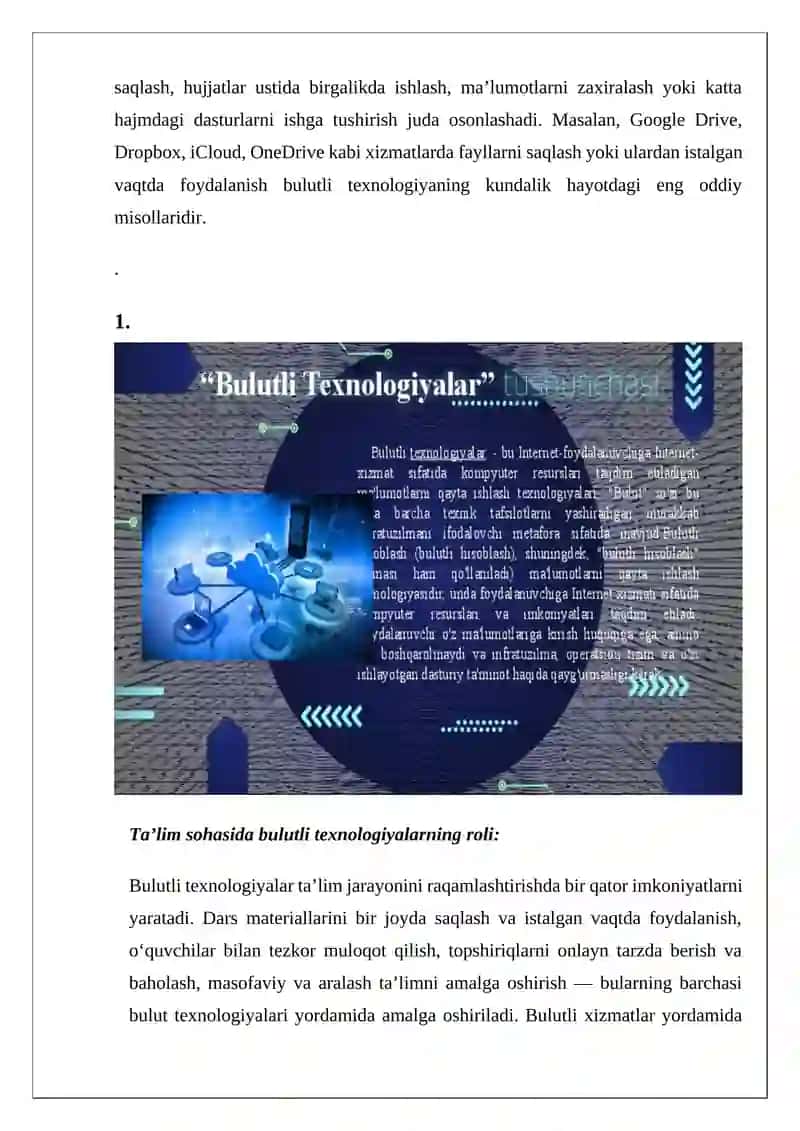Talim jarayonida bulutli texnologiyalardan foydalani 3
